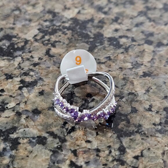 Bomb Party RBP5665 "A Moment in the Stars" Violet Cubic Ziconia .925 SS Sz 6 - Picture 2 of 5